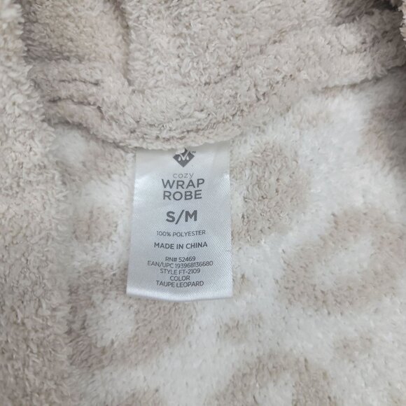 Members mark thick and comfortable  fuzzy CozyChic Leopard Print Wrap Robe S/M - Picture 5 of 7